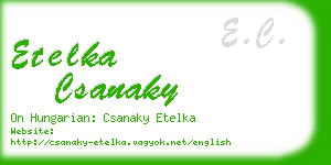 etelka csanaky business card